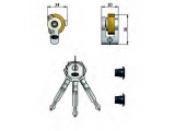 4052 : Cross key cylinder with support, 3 keys