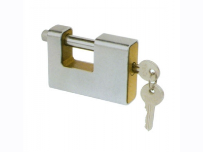 Rectangular padlock with steel cover