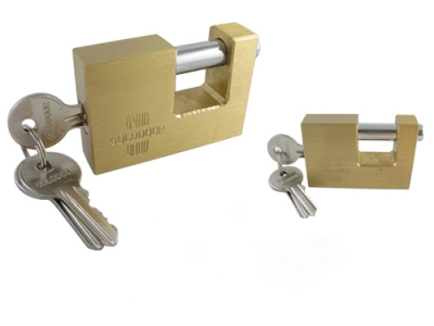 Rectangular padlock brass